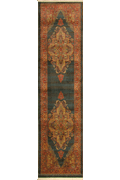 Dallas Hallway Runner Rug 8788A D.Blue Red