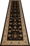 San Diego Traditional Hallway Runner Rugs 2117A Black Cream