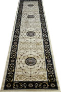Minnesota Traditional Hallway Runner Rug 3577A Cream Black