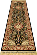 Sydney Hall Runner Rugs 7020A Black Bordeaux