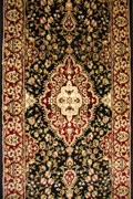 Sydney Hall Runner Rugs 7020A Black Bordeaux