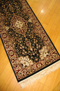 Sydney Hall Runner Rugs 7020A Black Bordeaux
