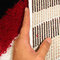 California Circle Design Shaggy Rug 2075 White Red