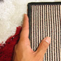 California Circle Design Shaggy Rug 181 Red White