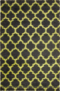 Marrakesh Trellis Shaggy Rug 2496A Black Green