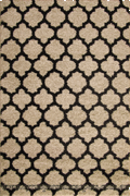 Marrakesh Trellis Shaggy Rug 2496A Cream Black