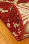 Marrakesh Trellis Shaggy Rug 2496A Red Bone