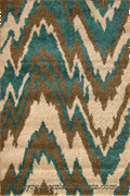 Marrakesh Abstract Shaggy Rug 2498A Bone Blue