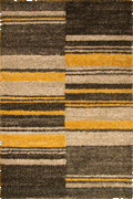 Marrakesh Stripe Shaggy Rug 2509A Grey Black