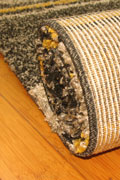 Marrakesh Stripe Shaggy Rug 2509A Grey Black