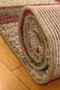 Marrakesh Geometric Shaggy Rug 2520A D. Beige Red