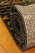 Marrakesh Abstract Shaggy Rug 2547A Black Cream