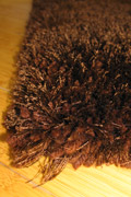 Shell Plain Shaggy Rug 34 Brown