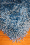 Shell Plain Shaggy Rug 370 Blue