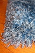 Shell Plain Shaggy Rug 370 Blue