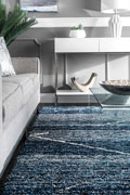Splendor Trellis Shaggy Rugs KZ07A-Blue