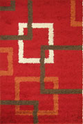 Stella Square Pattern Shaggy Rug 1134A-BRD-BRD