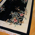 Chinese Art Hand Knotted Floral Silky Rug
