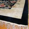 Chinese Art Hand Knotted Floral Silky Rug