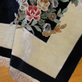 Chinese Art Hand Knotted Floral Silky Rug