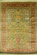 Hereke Prayer Hand Knotted Gold & Silk Rug