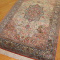 Hereke Medallion Hand Knotted Silk Rug