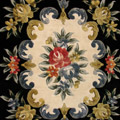 Chinese Art Floral Hand Knotted Silky Rug