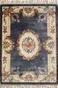 Chinese Art Floral Hand Knotted Silky Rug