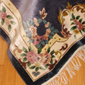 Chinese Art Floral Hand Knotted Silky Rug
