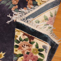 Chinese Art Floral Hand Knotted Silky Rug