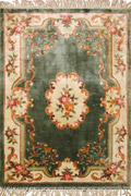 Chinese Art Floral Hand Knotted Silky Rug