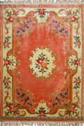 Chinese Art Floral Hand Knotted Silky Rug