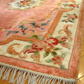 Chinese Art Floral Hand Knotted Silky Rug