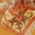 Chinese Art Floral Hand Knotted Silky Rug