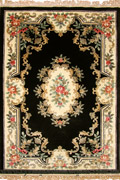 Chinese Art Floral Hand Knotted Silky Rug