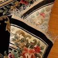 Chinese Art Floral Hand Knotted Silky Rug