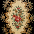 Chinese Art Floral Hand Knotted Silky Rug
