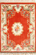 Chinese Art Floral Hand Knotted Silky Rug