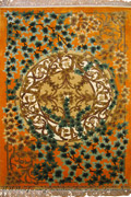 Chinese Art Floral Hand Knotted Silky Rug