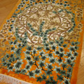 Chinese Art Floral Hand Knotted Silky Rug