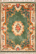 Chinese Art Floral Hand Knotted Silky Rug