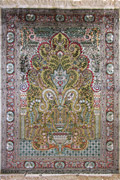 Hereke Prayer Hand Knotted Gold & Silk Rug