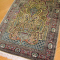 Hereke Prayer Hand Knotted Gold & Silk Rug