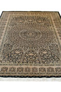 Kum Signed Medallion Hand Knotted Silk Rug