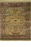 Hereke Prayer Hand Knotted Gold & Silk Rug