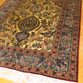 Hereke Prayer Hand Knotted Gold & Silk Rug
