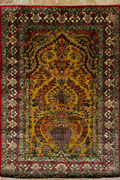 Hereke Prayer Hand Knotted Gold & Silk Rug