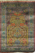 Hereke Prayer Hand Knotted Gold & Silk Rug