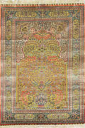 Hereke Prayer Hand Knotted Gold & Silk Rug