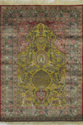Hereke Prayer Hand Knotted Gold & Silk Rug